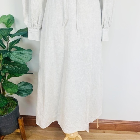 💋Reformation Anton linen oatmeal long sleeve midi maxi dress. Size 6 - Picture 7 of 12